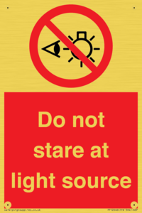 Do not stare at light source